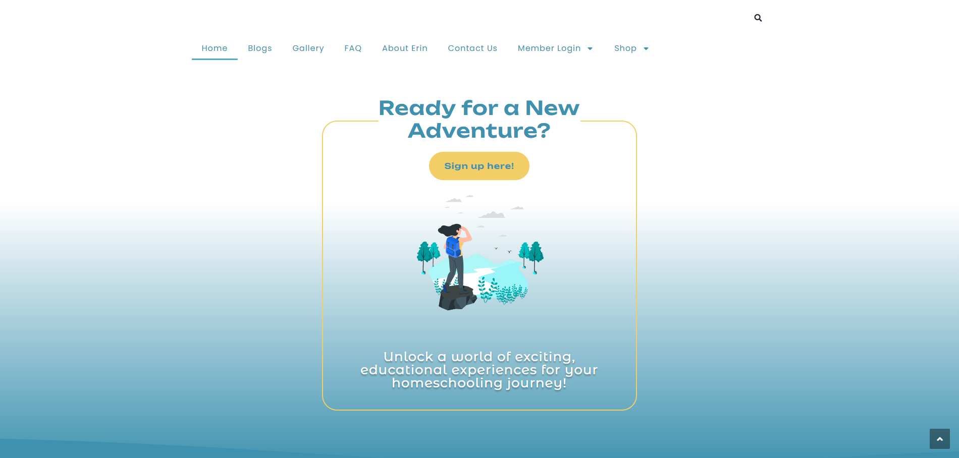 Erin’s Gulf Coast Homeschool Adventures website homepage built by Gaillard Tech Services