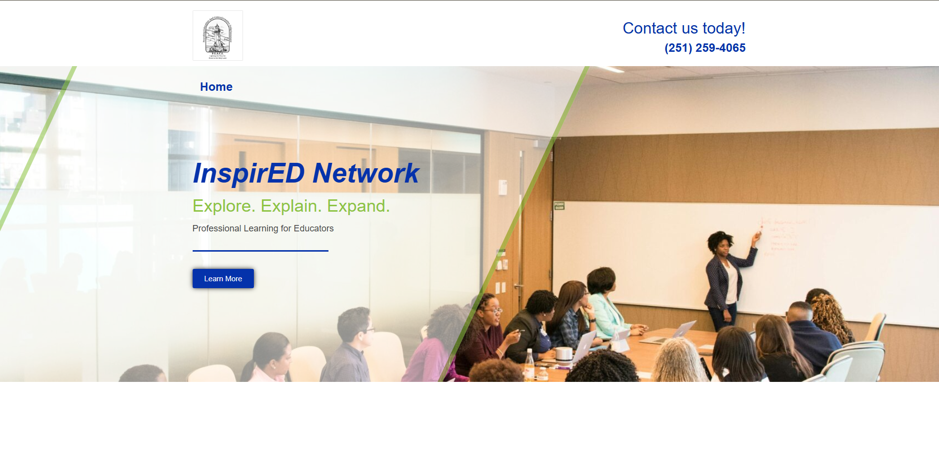 InspirED Network website homepage built by Gaillard Tech Services