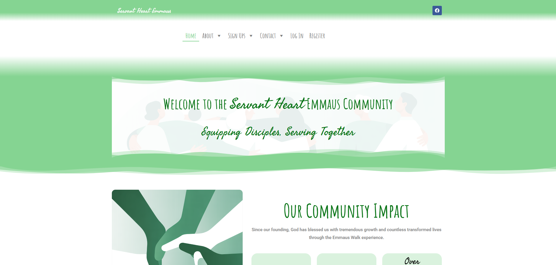 Servant Heart Emmaus Community website homepage built by Gaillard Tech Services