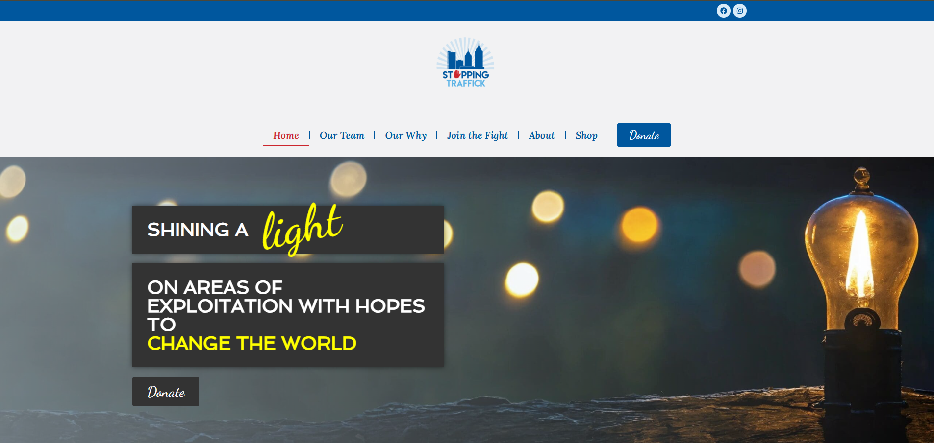 Stopping Traffick website homepage built by Gaillard Tech Services