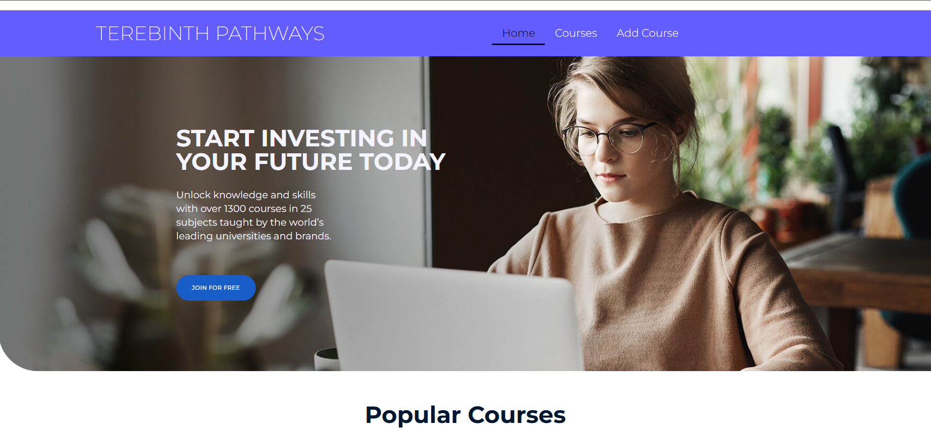 Terebinth Pathways website homepage built by Gaillard Tech Services