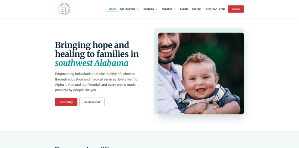 Alpha Women's Resource Center website