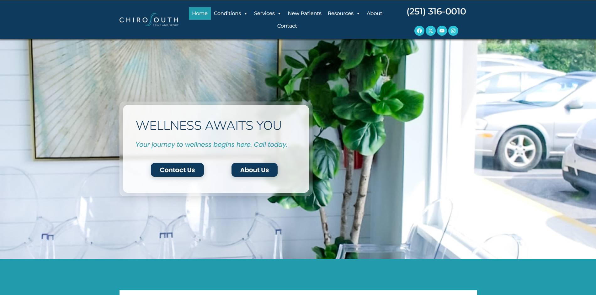 Chirosouth Spine and Sport website homepage built by Gaillard Tech Services