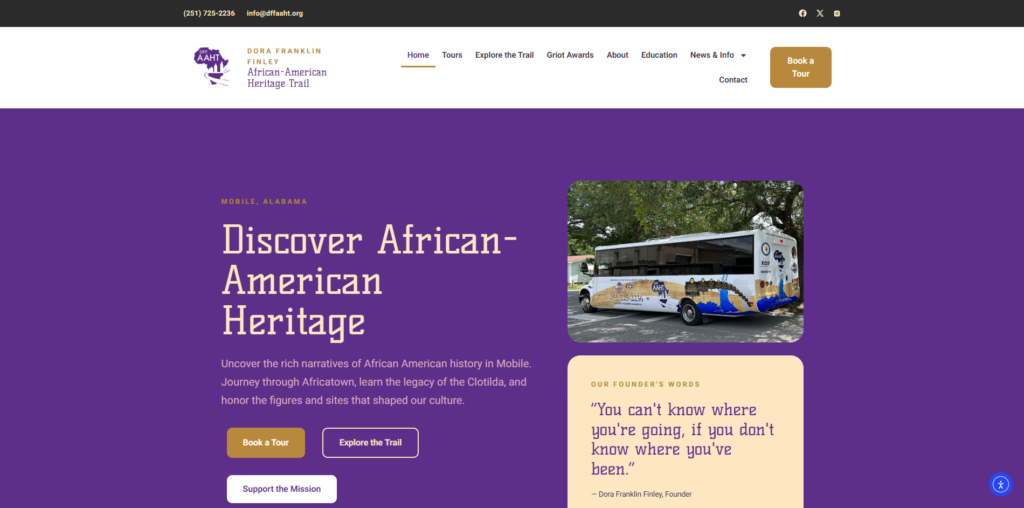 Dora Franklin Finley African-American Heritage Trail website