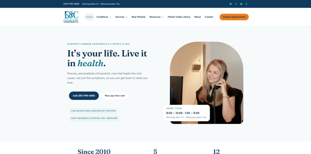 Eastern Shore Chiropractic website