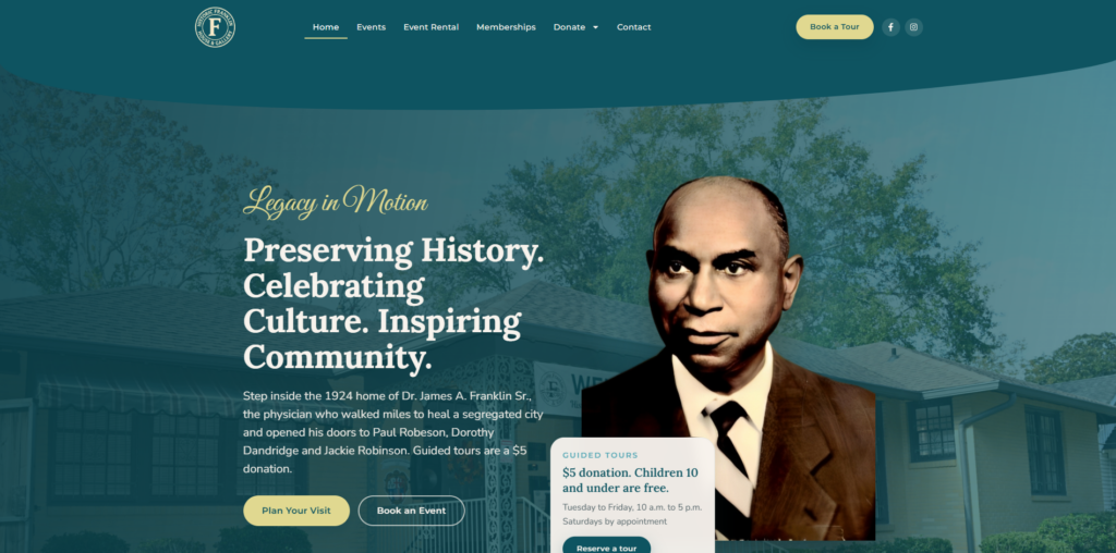 Historic Franklin House & Gallery website