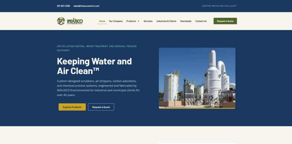 Indusco Environmental website