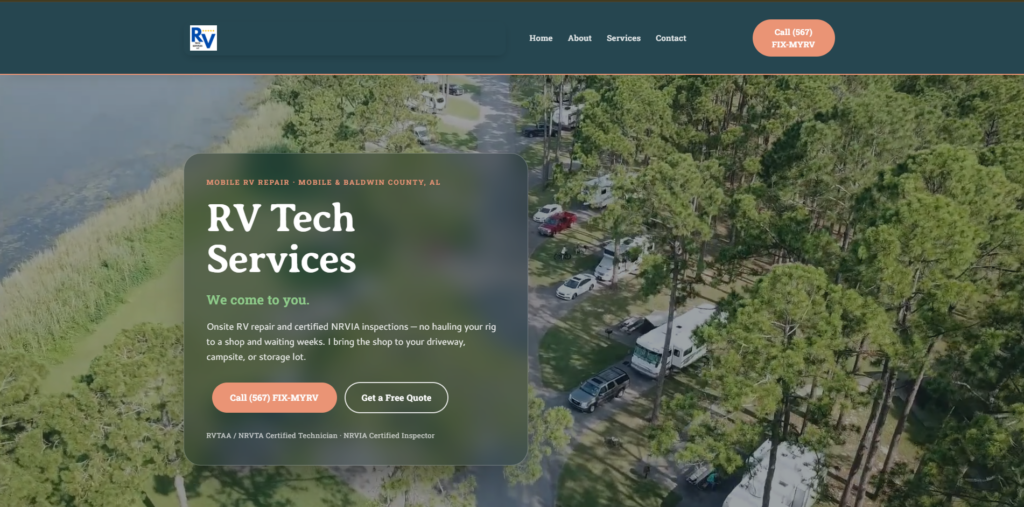 RV Tech Services website